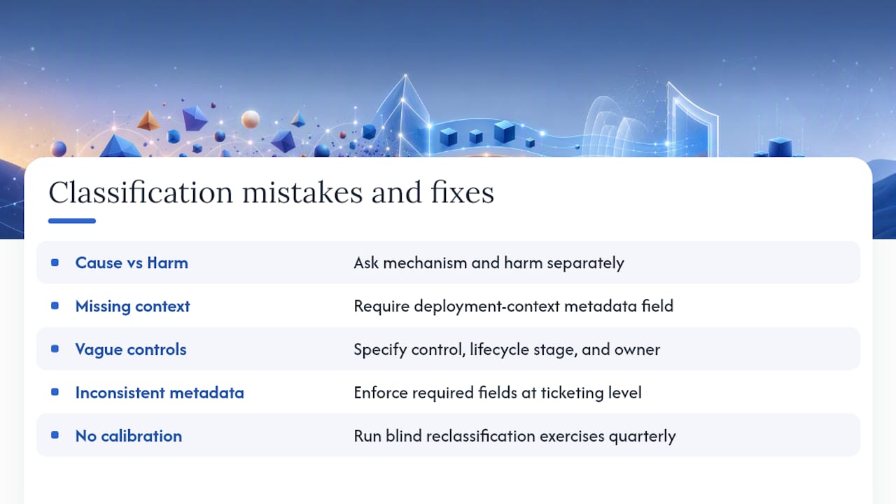 Common classification mistakes teams make and how to avoid them — overview diagram