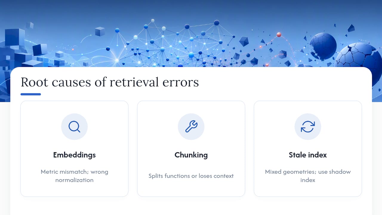 Diagram of vector retrieval failure causes